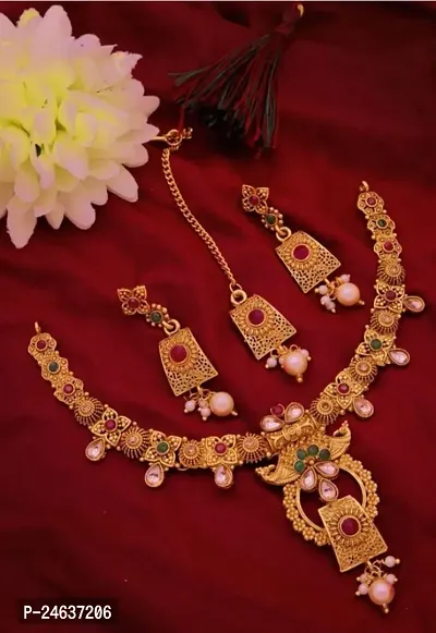 Elegant Copper Gold-Plated Gold Jewellery Set-thumb2