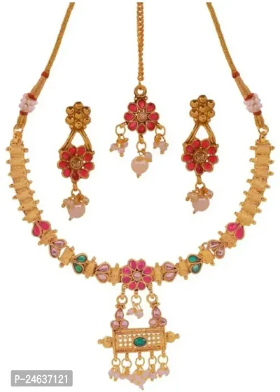 Elegant Stone Gold-Plated Gold Jewellery Set-thumb3