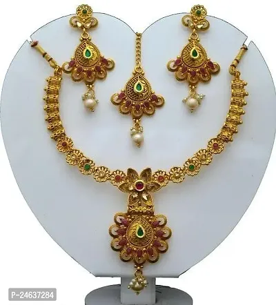 Elegant Copper Gold-Plated Gold Jewellery Set-thumb0
