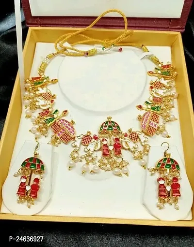 Elegant Alloy Gold-Plated Multicolor Jewellery Set-thumb3