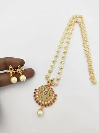 Elegant Copper Gold-Plated Green Red Jewellery Set-thumb2