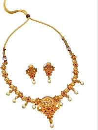 Elegant Copper Gold-Plated Gold Jewellery Set-thumb1