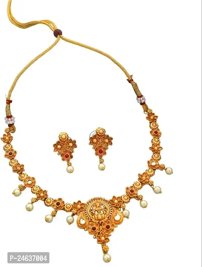 Elegant Copper Gold-Plated Gold Jewellery Set-thumb2