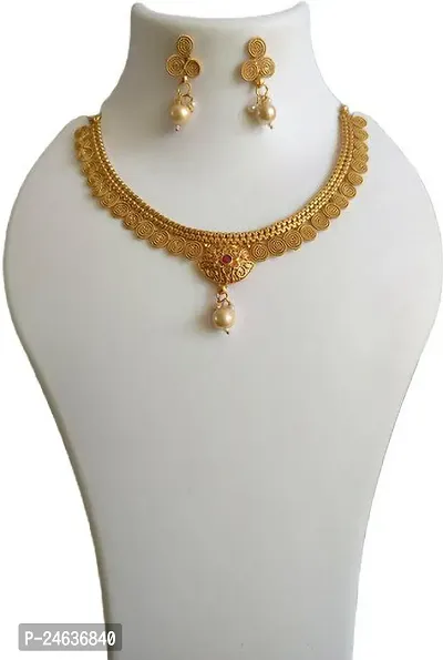 Elegant Alloy Gold-Plated Gold Jewellery Set-thumb0
