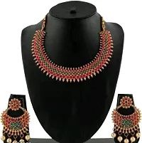 Elegant Brass Alloy Gold-Plated Multicolor Jewellery Set-thumb3