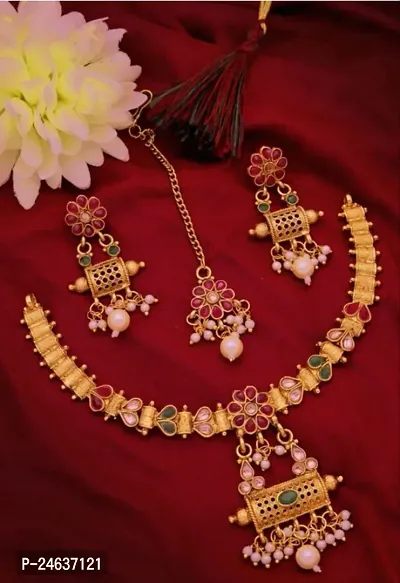 Elegant Stone Gold-Plated Gold Jewellery Set-thumb0