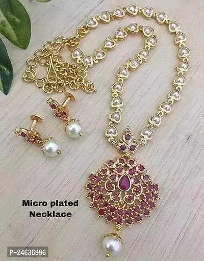 Elegant Copper Gold-Plated Gold Jewellery Set-thumb0