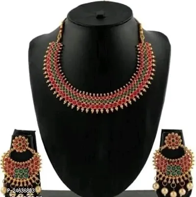 Elegant Stone Gold-Plated Multicolor Jewellery Set-thumb0