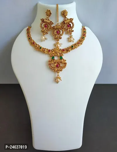 Elegant Copper Gold-Plated Gold Jewellery Set-thumb2