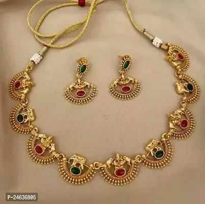 Elegant Copper Gold-Plated Multicolor Jewellery Set-thumb0