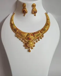 Elegant Brass Gold-Plated Gold Jewellery Set-thumb3