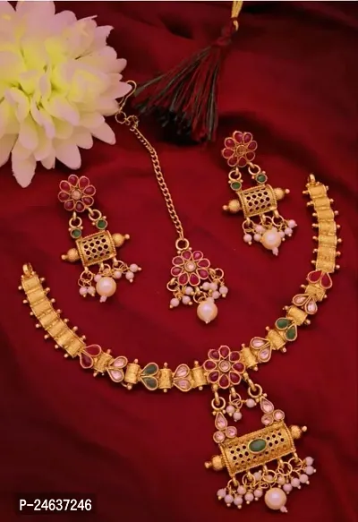 Elegant Alloy Gold-Plated Gold Jewellery Set-thumb0