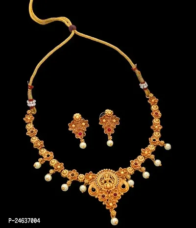 Elegant Copper Gold-Plated Gold Jewellery Set-thumb4