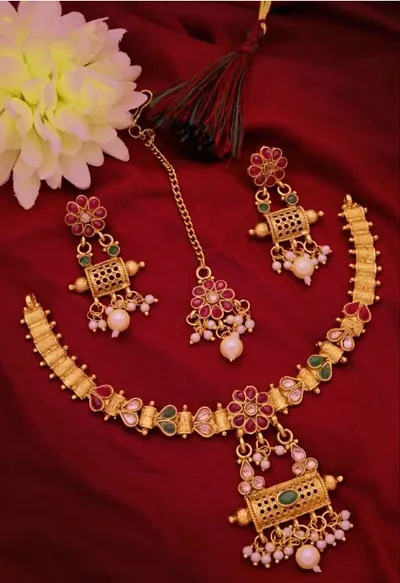 Elegant Alloy Gold-Plated Jewellery Set