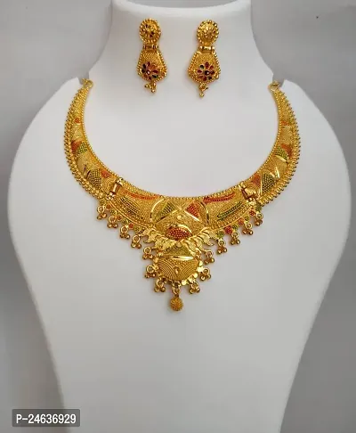 Elegant Alloy Gold-Plated Gold Jewellery Set-thumb0