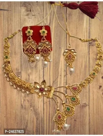 Elegant Stone Gold-Plated Gold Jewellery Set-thumb0