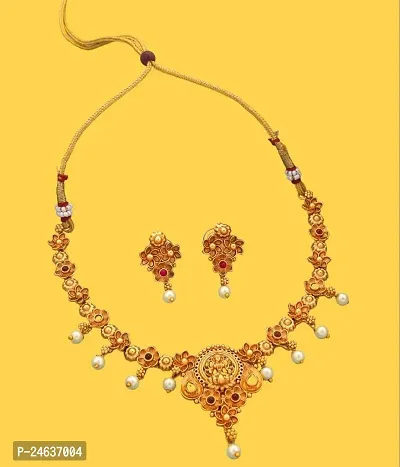 Elegant Copper Gold-Plated Gold Jewellery Set-thumb3