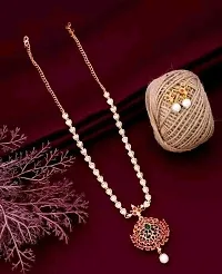 Elegant Copper Gold-Plated Green Red Jewellery Set-thumb2