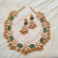 Fancy Brass Golden American Women Jewellery Set-thumb2