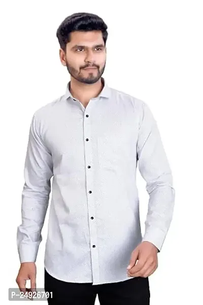 NIRANKARYA Men's Plain Cotton Collared Neck Long Sleeve Casual Shirt (Sky Blue-XX-Large)