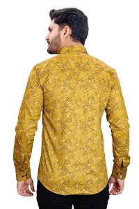 Phesgo Men's Printed Cotton Collared Neck Long Sleeve Ethnic Wear Shirt (NE_42110-Mustard-Large)-thumb2