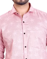 NIRANKARYA Men's Printed Cotton Collared Neck Long Sleeve Casual Shirt (Pink-Medium)-thumb4