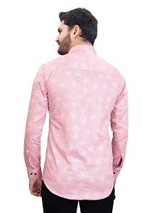 NIRANKARYA Men's Printed Cotton Collared Neck Long Sleeve Casual Shirt (Pink-X-Large)-thumb3