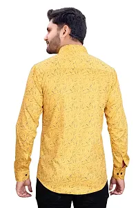 Phesgo Men's Printed Cotton Collared Neck Long Sleeve Ethnic Wear Shirt (NE_42125-Yellow-XX-Large)-thumb4