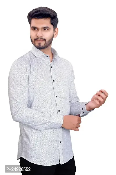 Phesgo Men's Printed Cotton Collared Neck Long Sleeve Ethnic Wear Shirt (NE_42128-Sky Blue-XX-Large)-thumb2