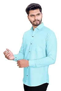 NIRANKARYA Men's Plain Cotton Collared Neck Long Sleeve Casual Shirt (NR_42214)-thumb1