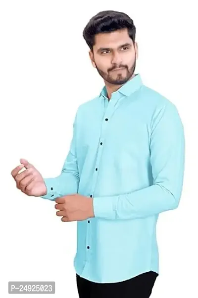 NIRANKARYA Men's Plain Cotton Collared Neck Long Sleeve Casual Shirt (NR_42214)-thumb2