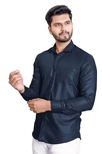 NIRANKARYA Men's Plain Cotton Collared Neck Long Sleeve Casual Shirt (NR_42214)-thumb1