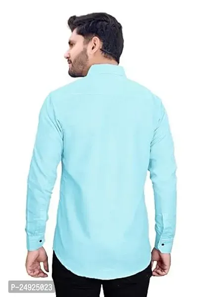 NIRANKARYA Men's Plain Cotton Collared Neck Long Sleeve Casual Shirt (NR_42214)-thumb3