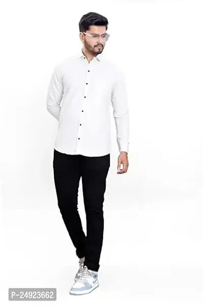 NIRANKARYA Men's Plain Cotton Collared Neck Long Sleeve Casual Shirt (NR_42214)-thumb5