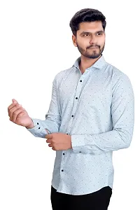 NIRANKARYA Men's Plain Cotton Collared Neck Long Sleeve Casual Shirt (Sky Blue-X-Large)-thumb1