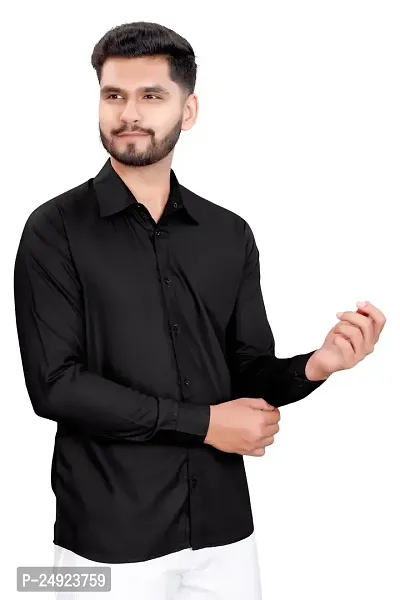 NIRANKARYA Men's Plain Cotton Collared Neck Long Sleeve Casual Shirt (NR_42214)-thumb2