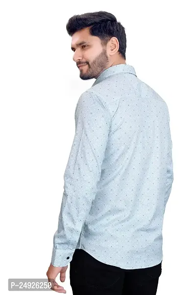 NIRANKARYA Men's Plain Cotton Collared Neck Long Sleeve Casual Shirt (Sky Blue-X-Large)-thumb3