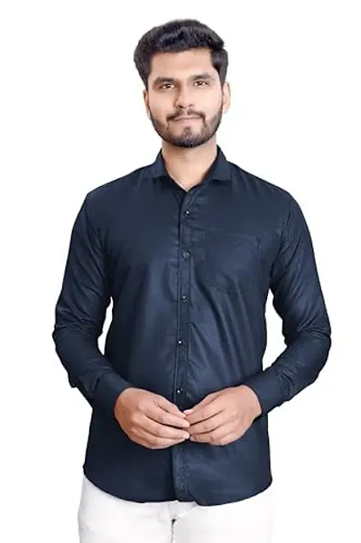 NIRANKARYA Men's Collared Neck Long Sleeve Casual Shirt (NE_42210)