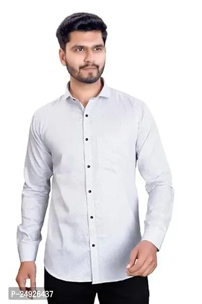 NIRANKARYA Men's Printed Cotton Collared Neck Long Sleeve Casual Shirt (NE_42121-Sky Blue-X-Large)-thumb0