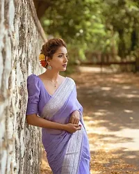 Beautiful Cotton Silk Saree With Blouse Piece For Women-thumb1