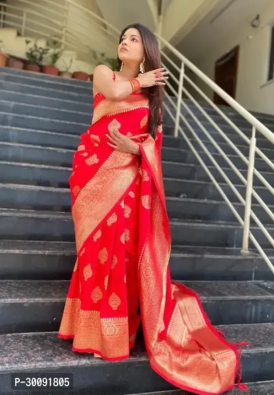 Stylish Art Silk Saree with Blouse Piece-thumb2