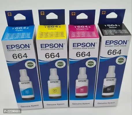 Epson 664 Ink Set of Colors and black Printer Pack of 4