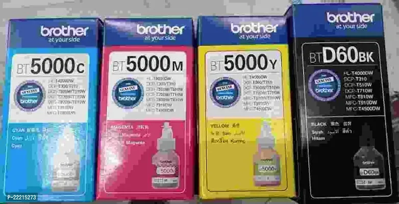brother BTD60BK + BT5000C ,BT5000M,BT5000Y For Ink tank Printers Black + Tri Color Combo Pack Ink Bottle