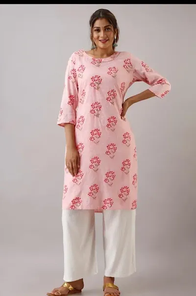 Stylish Rayon Floral Print Straight Kurta With Palazzo Set