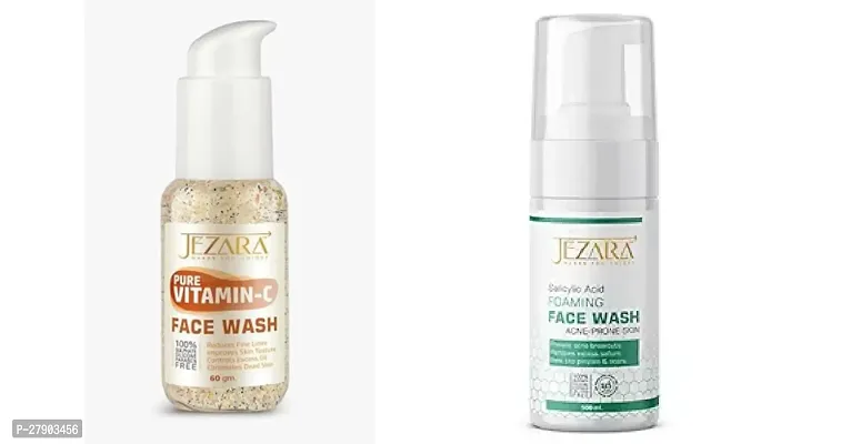 Combo of Jezara Pure Vitamin C Face Wash and Jezara Salicylic Acid 2percentage Foaming Face Wash