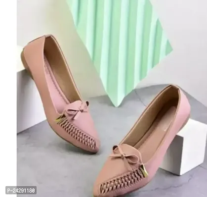 Elegant Pink Synthetic Leather Self Design Bellies For Women-thumb0