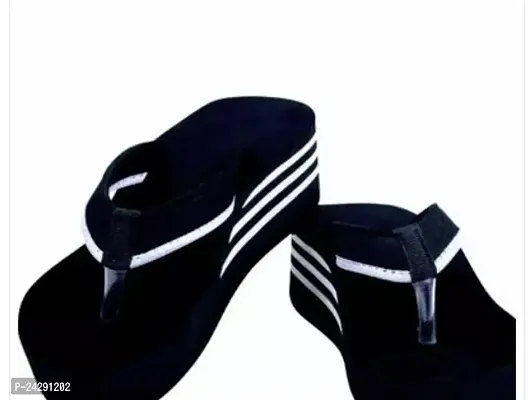 Elegant Navy Blue Self Design Slippers For Women-thumb0