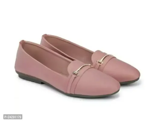 Elegant Pink Synthetic Leather Self Design Bellies For Women