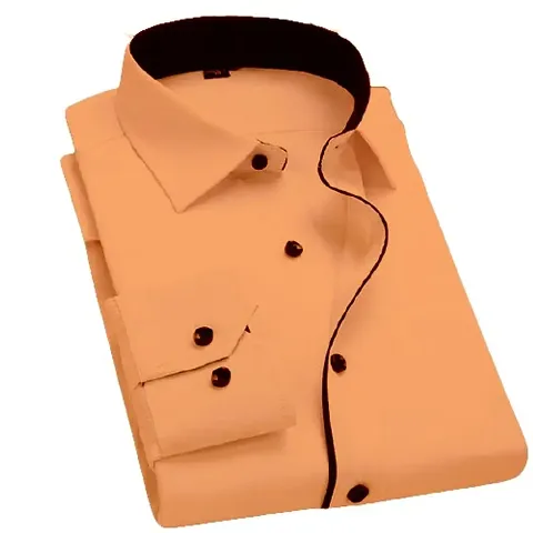 Reliable Cotton Blend Solid Full Sleeve Shirt For Men