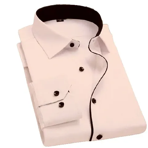 Reliable Blend Solid Full Sleeve Shirt For Men